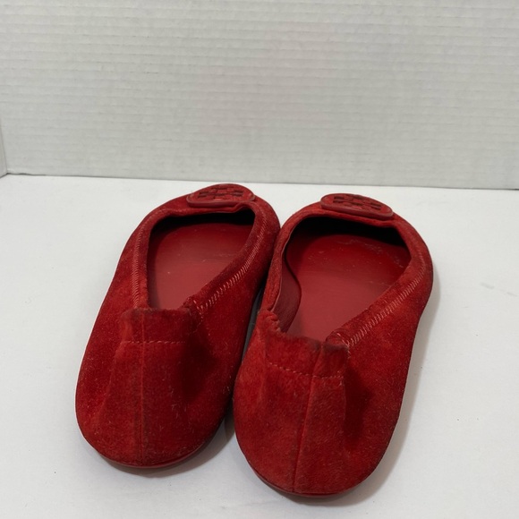 Tory Burch Women’s Minnie Travel Ballet Suede Flat Red Size 8.5 - Picture 5 of 10